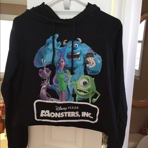 Black monsters inc. cropped sweatshirt